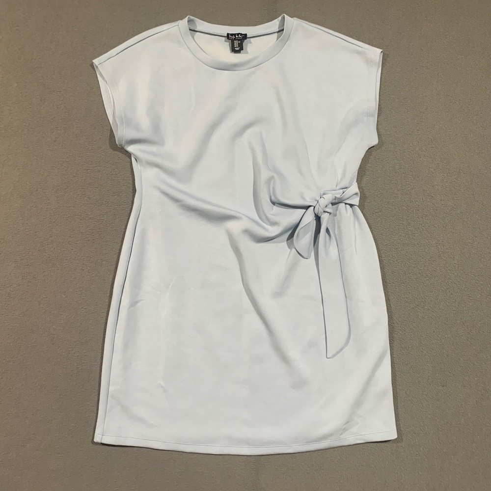 Nicole Miller New York Light Blue Side Tie Cap Sleeve‎ T-Shirt Dress XL